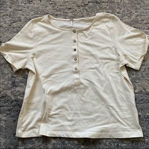 {Free People} Crop Henley Tee